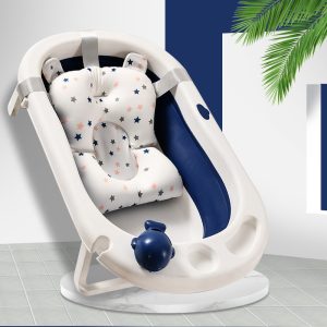 Folding basin with bather